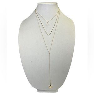 P of M Star Layered Drop Necklace